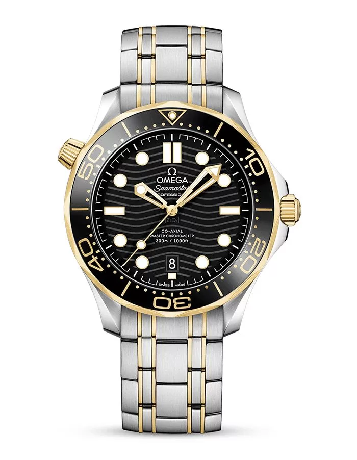 Omega Seamaster Diver Black Dial Two Tone